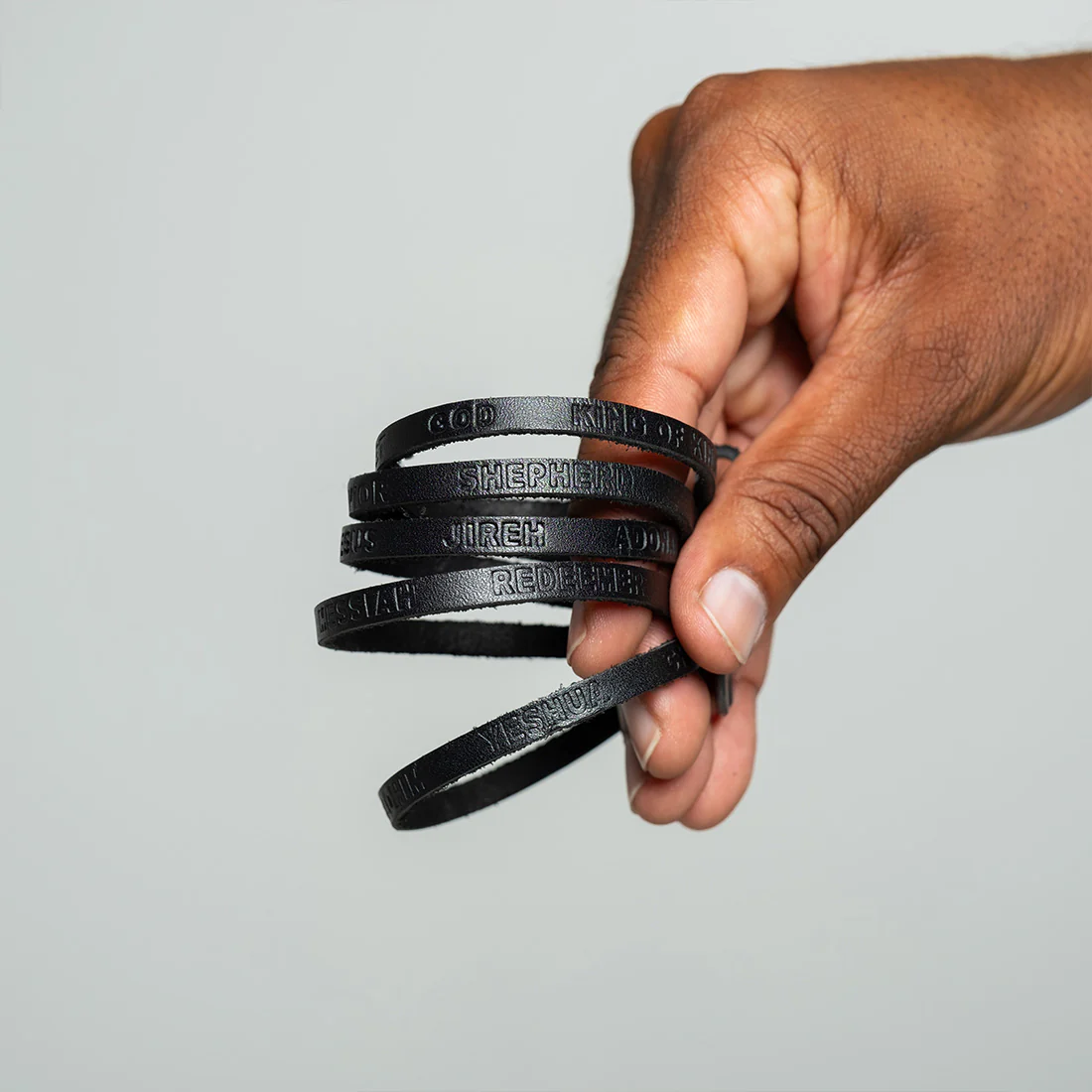Soft Grain Leather WristPack - Names of God (Black) - Image 3