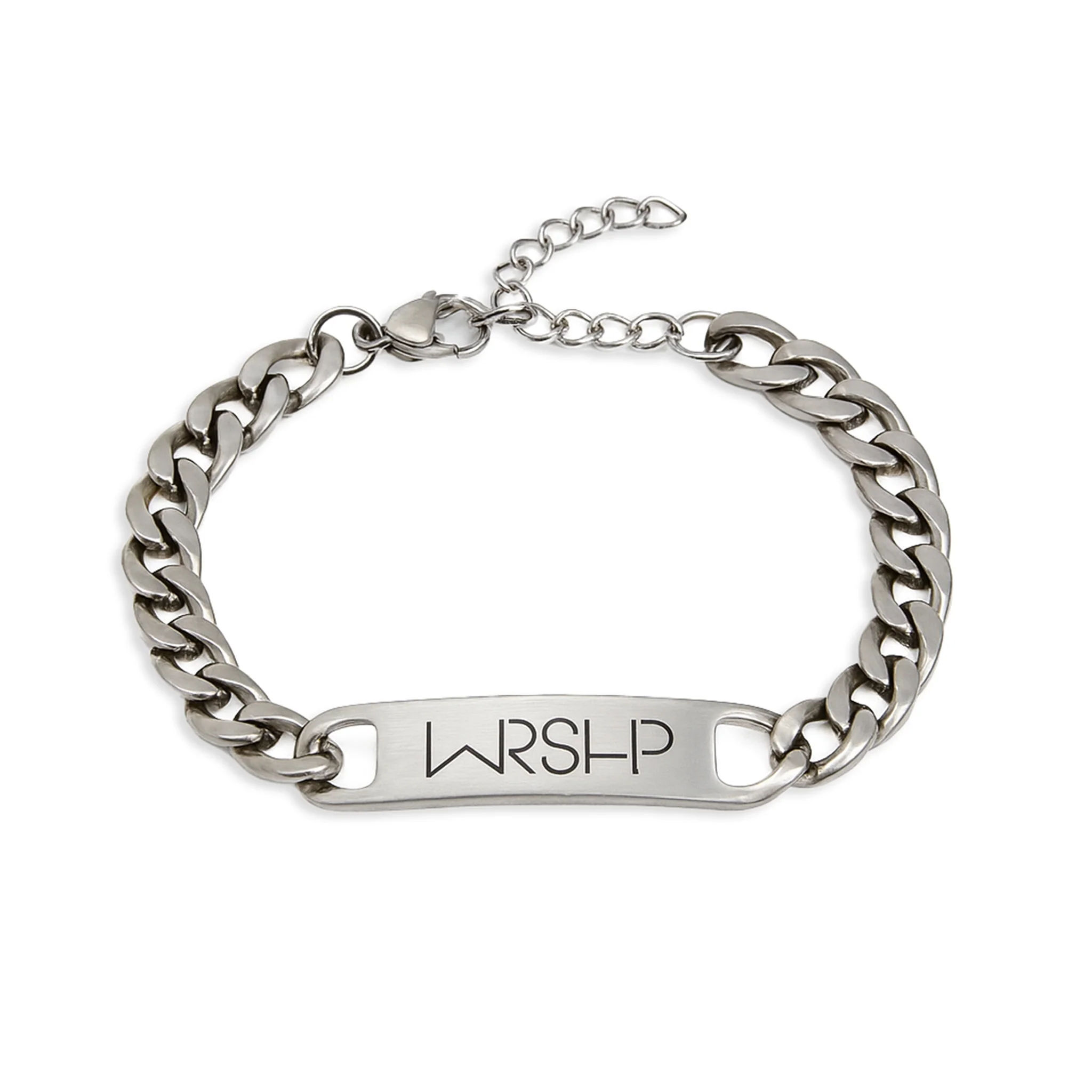 Brushed Silver WRSHP Bracelet Set - Image 4
