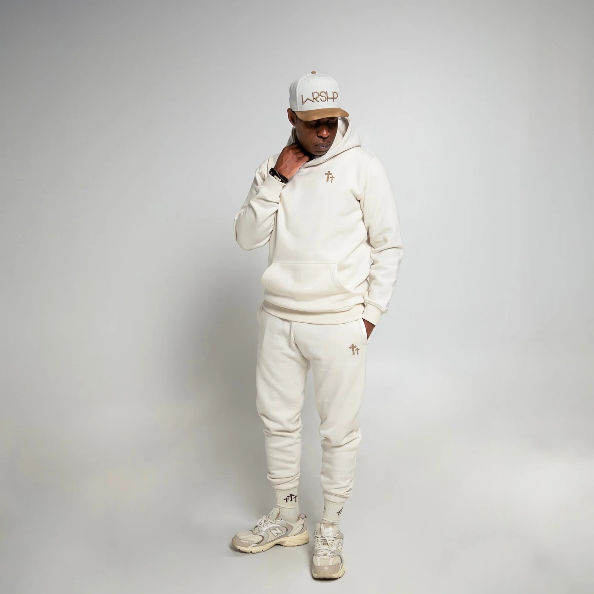 Carry My Cross Hoodie Basic- Cream - Image 3