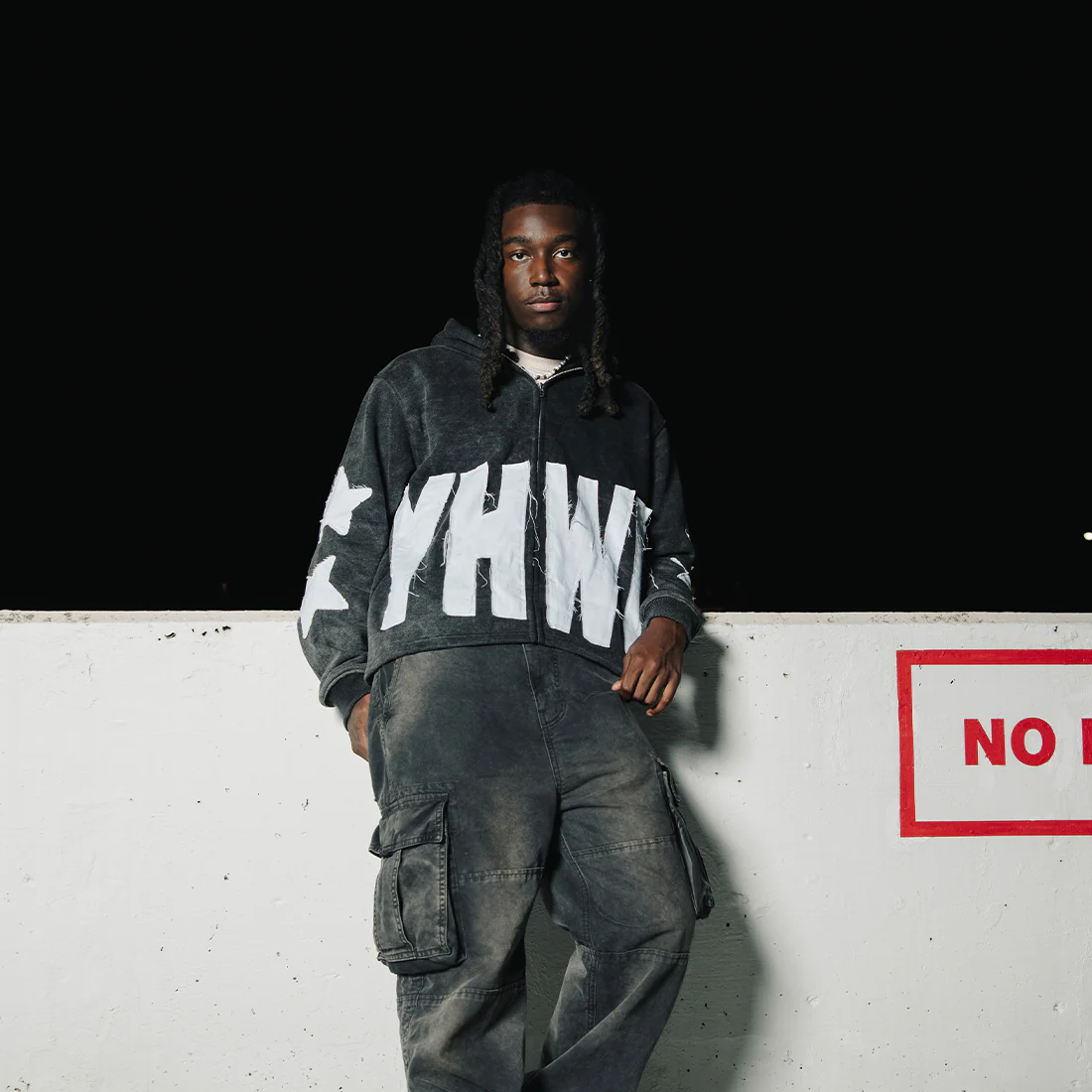 Distressed YHWH Star Zip Up - Image 9