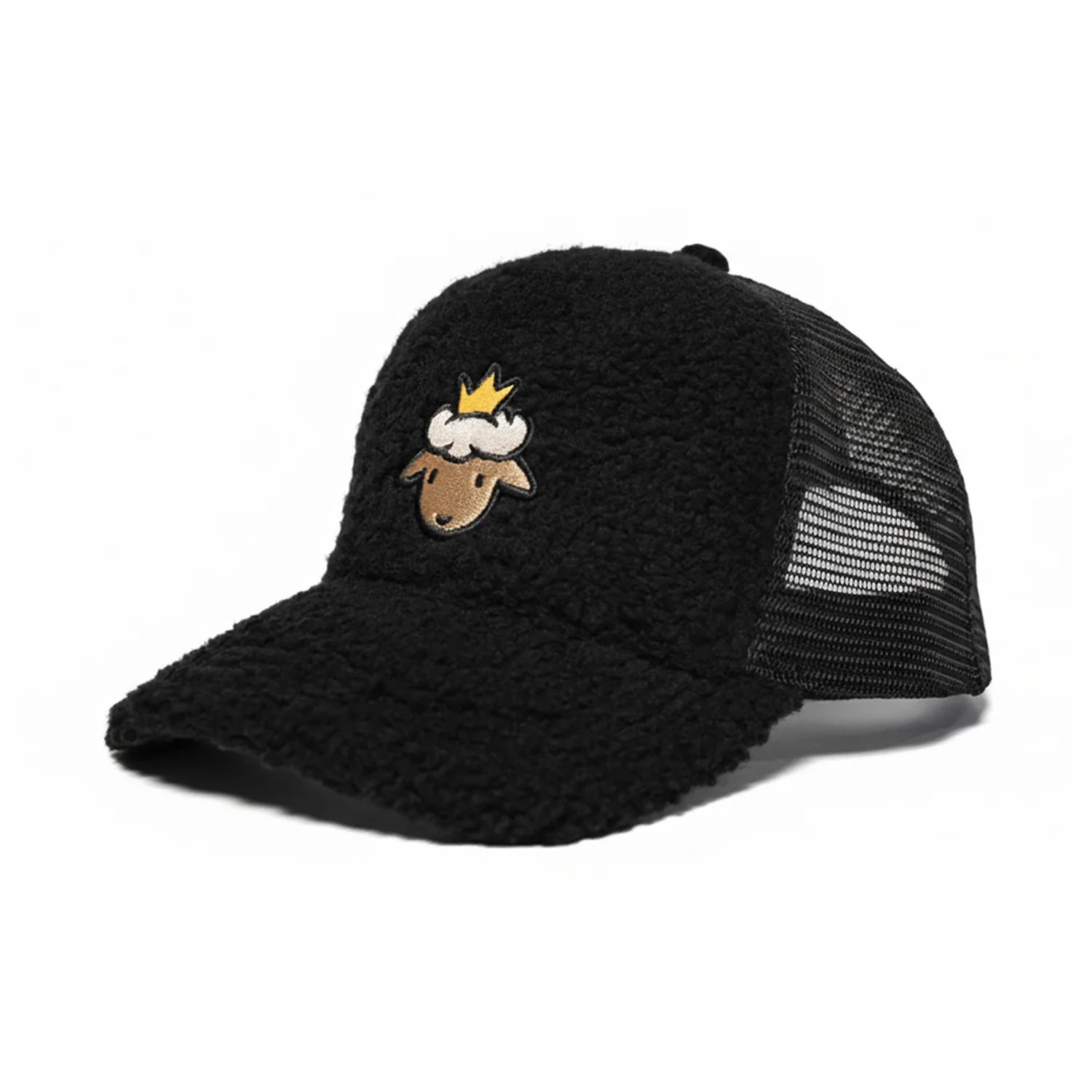 Lamb Head Sherpa Trucker - Black - Image 3