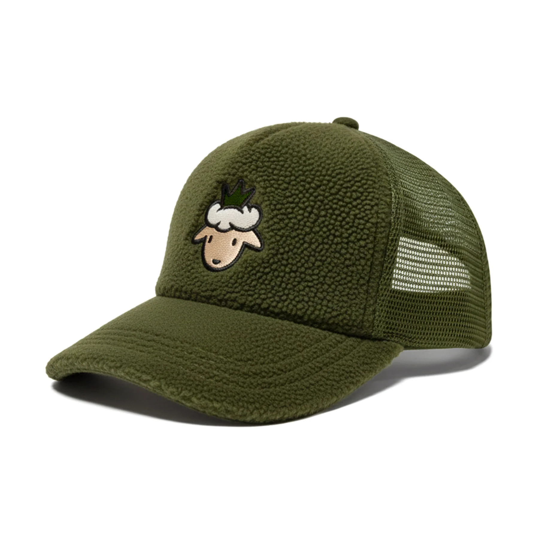 Lamb Head Sherpa Trucker - Olive - Image 3