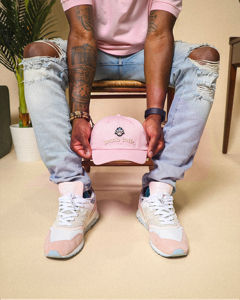 Lamb Head Short Bill Cap - Pink - Image 2