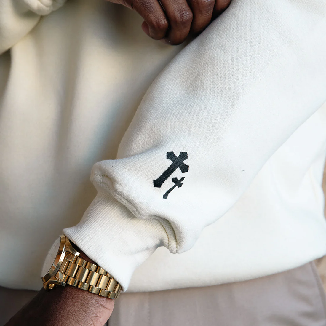 Most High Quarter Zip-Cream & Black - Image 5