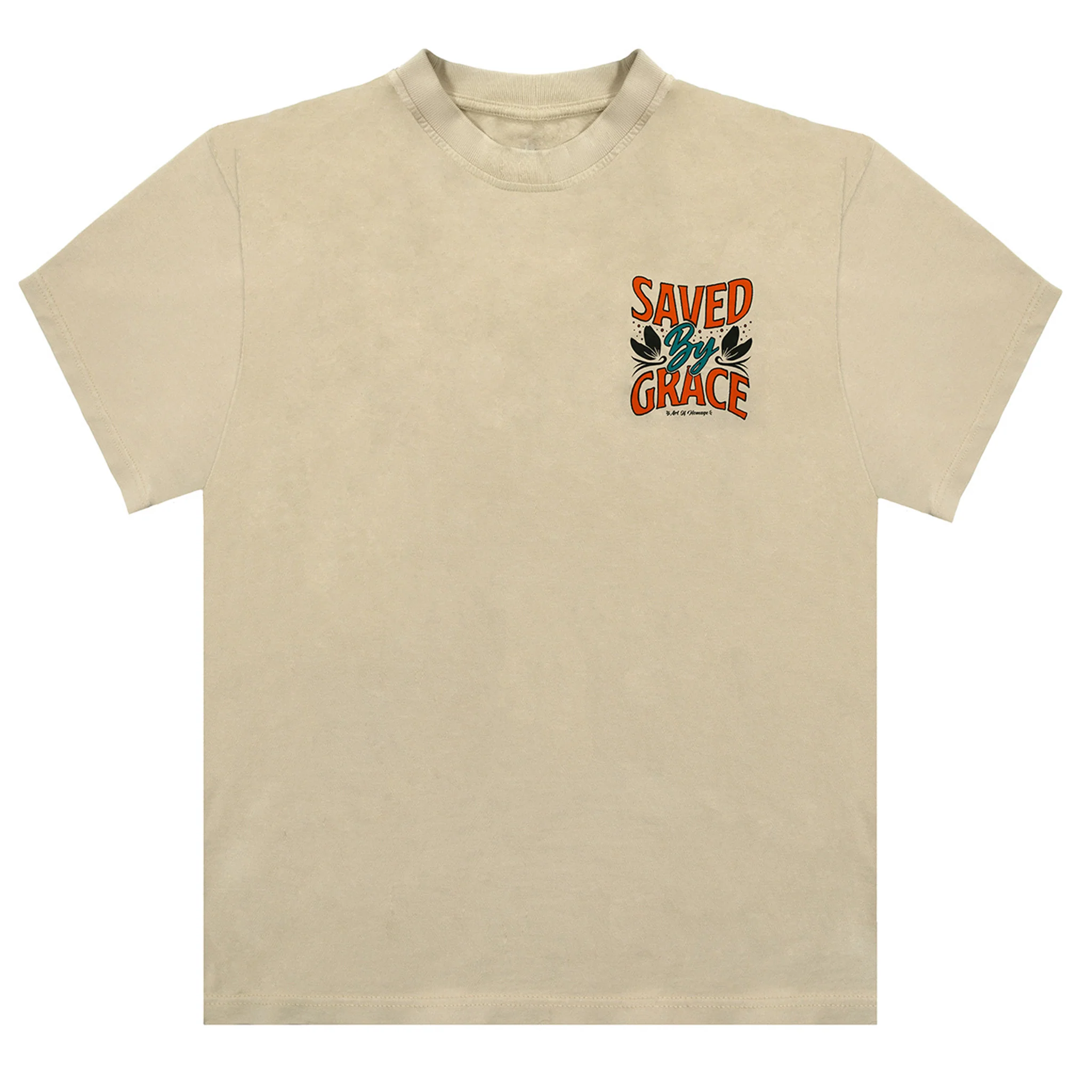 Saved By Grace Oversized Tee - Sand - Image 4