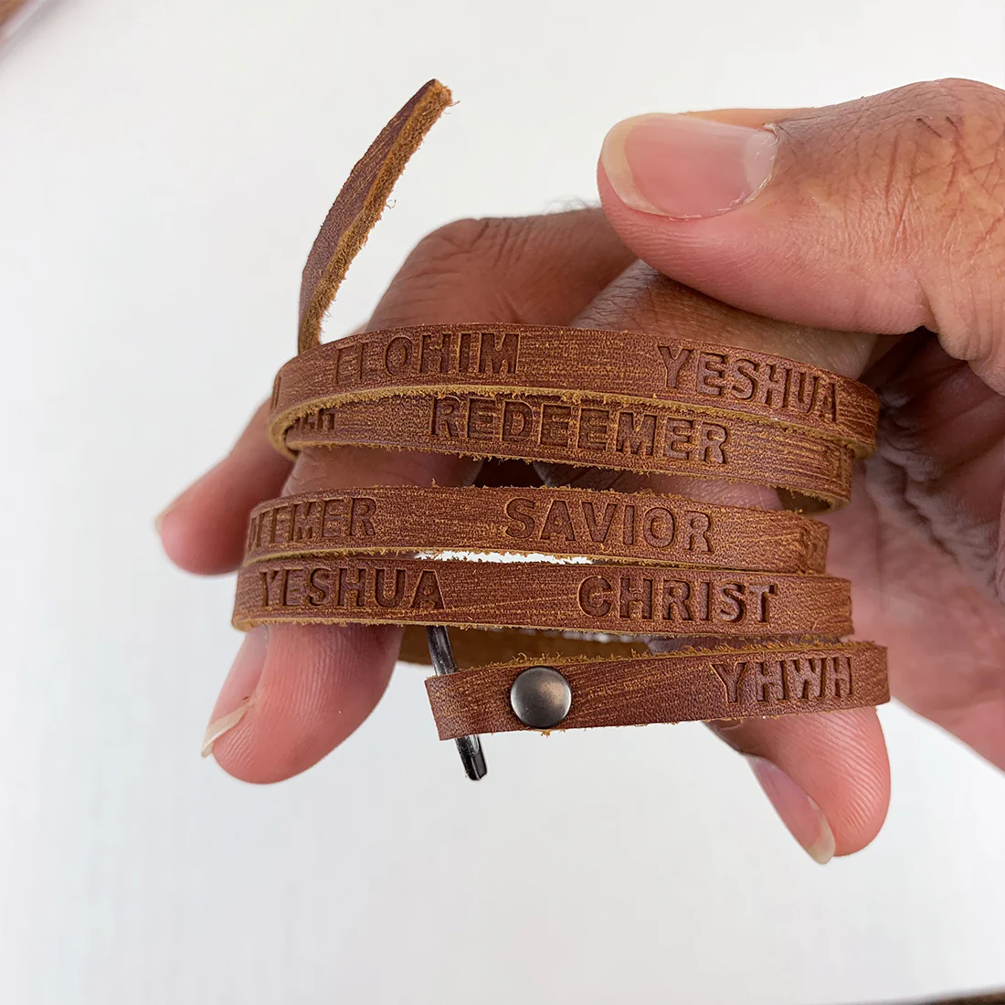 Soft Grain Leather WristPack - Names of God - Image 3