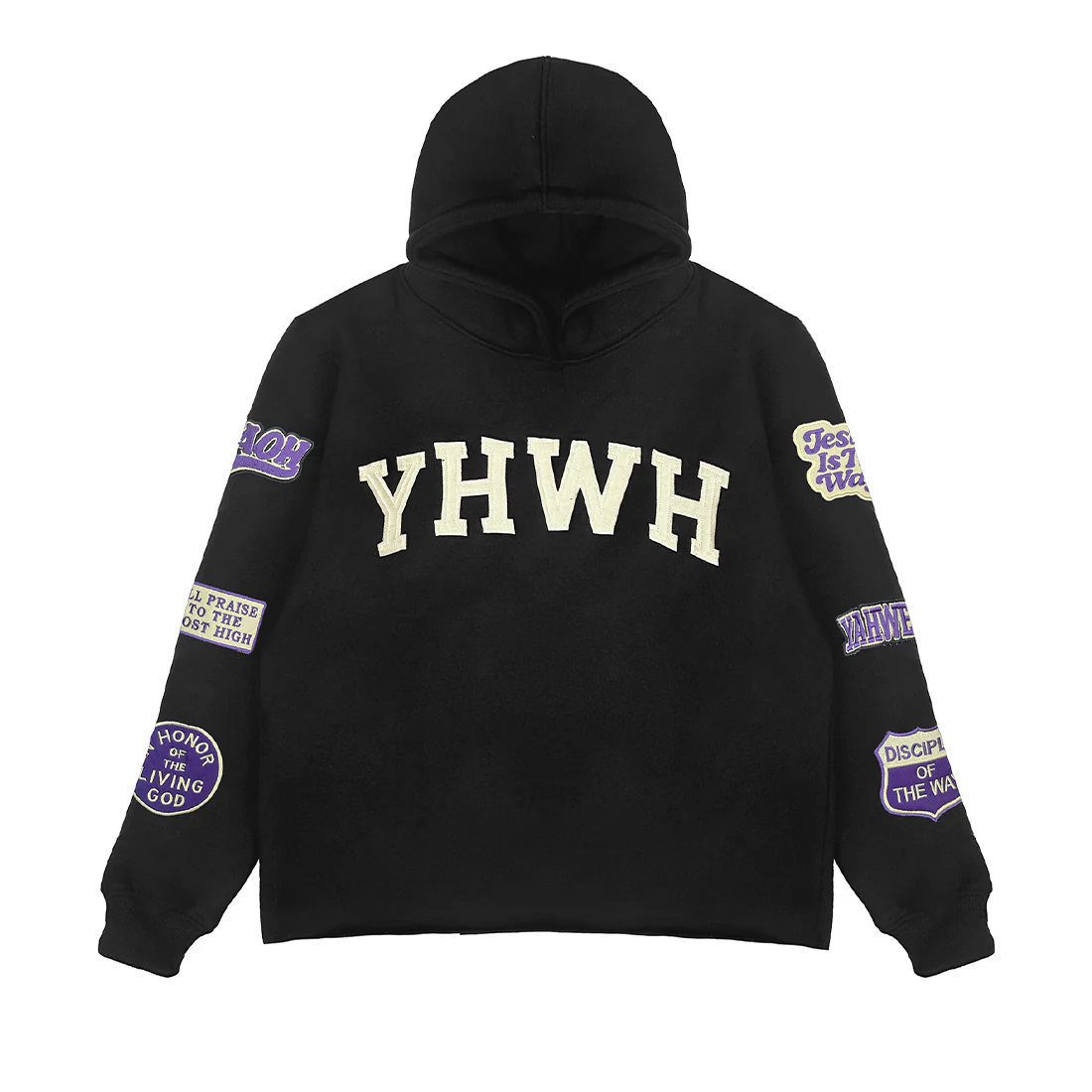 YHWH Patchwork Crop Hoodie