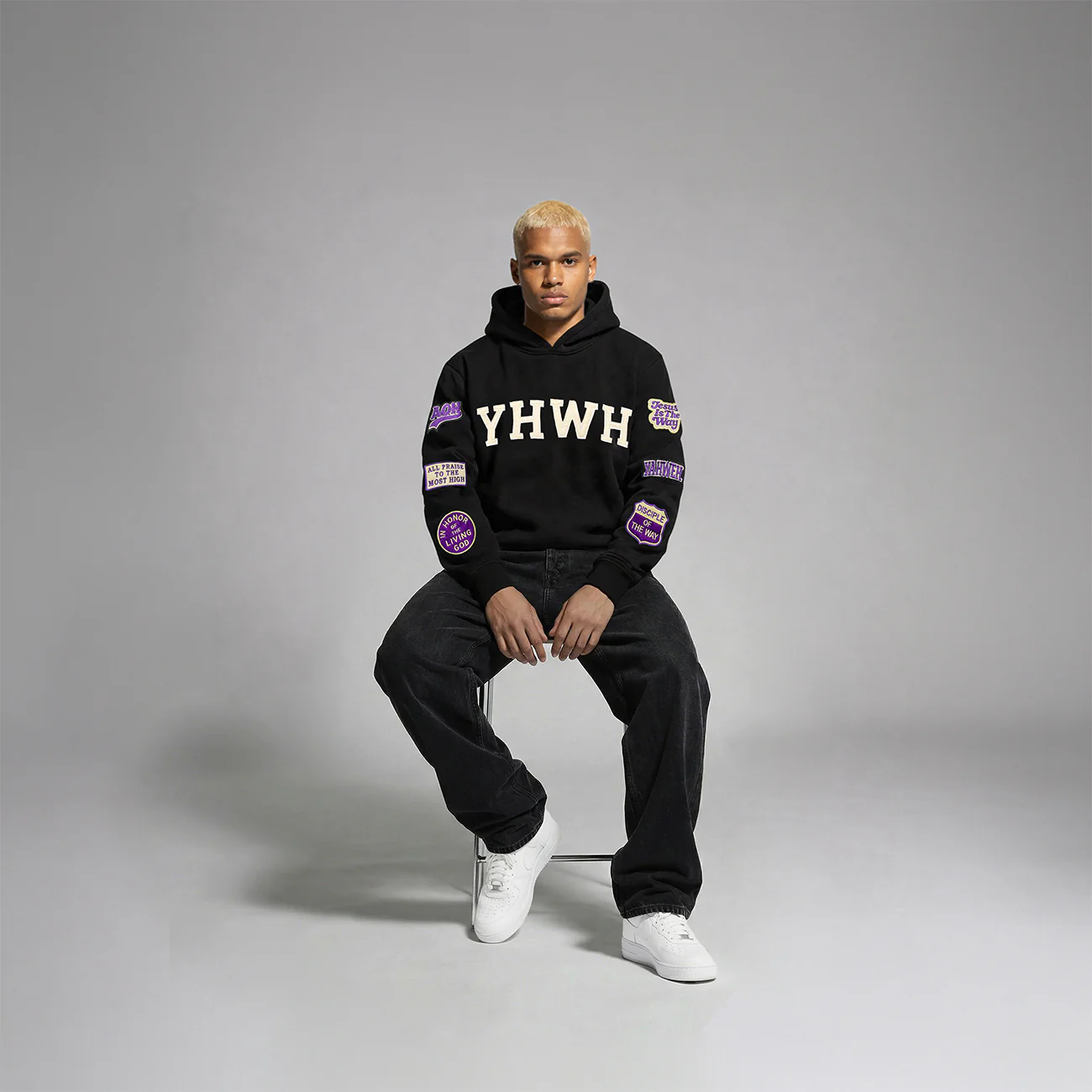 YHWH Patchwork Crop Hoodie - Image 2
